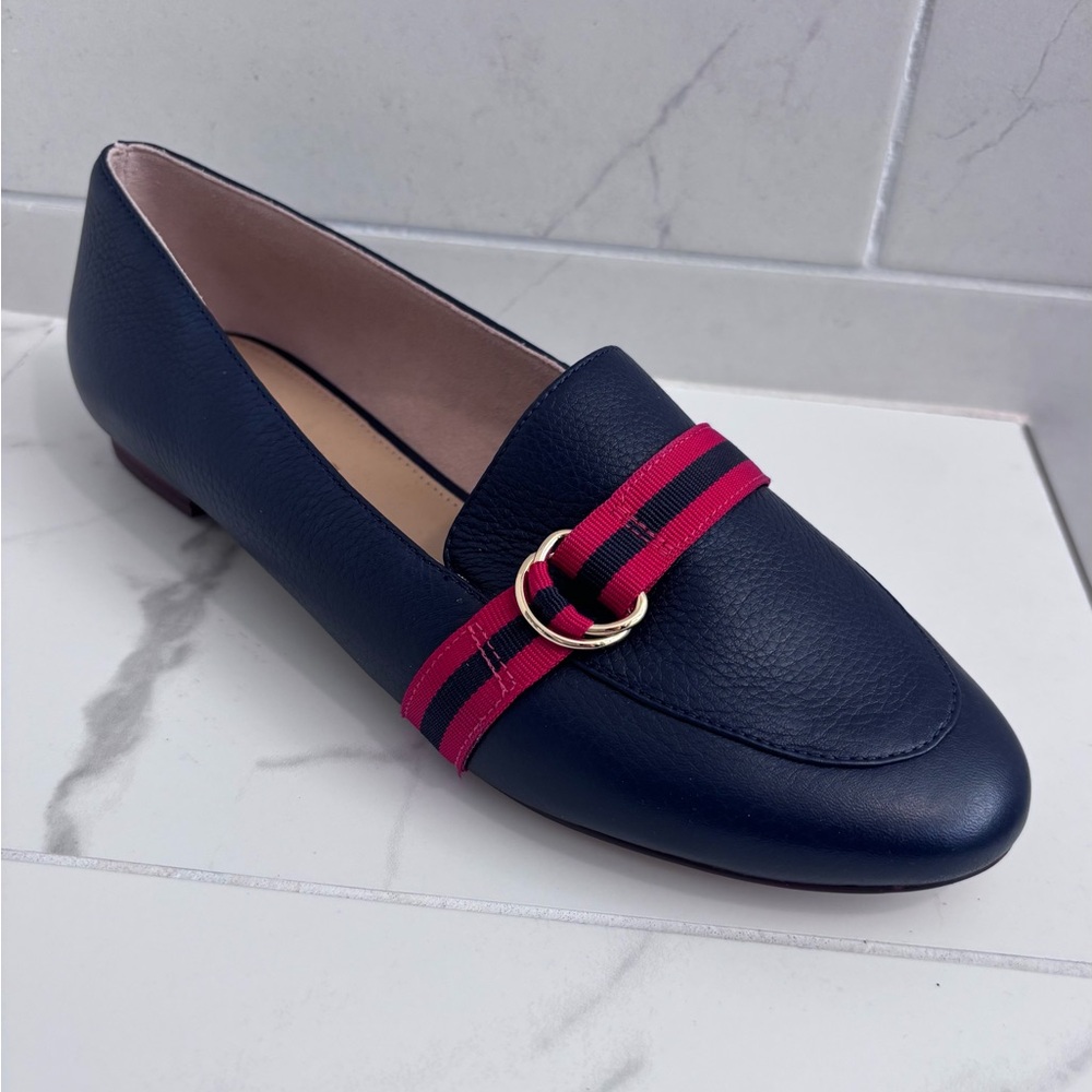 Talbots Nautical Navy and Red leather loafers NEW - Picture 6 of 6